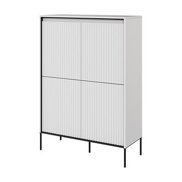 Wysoka biała komoda TREND TR-03 z frezowaniem w formie półkola