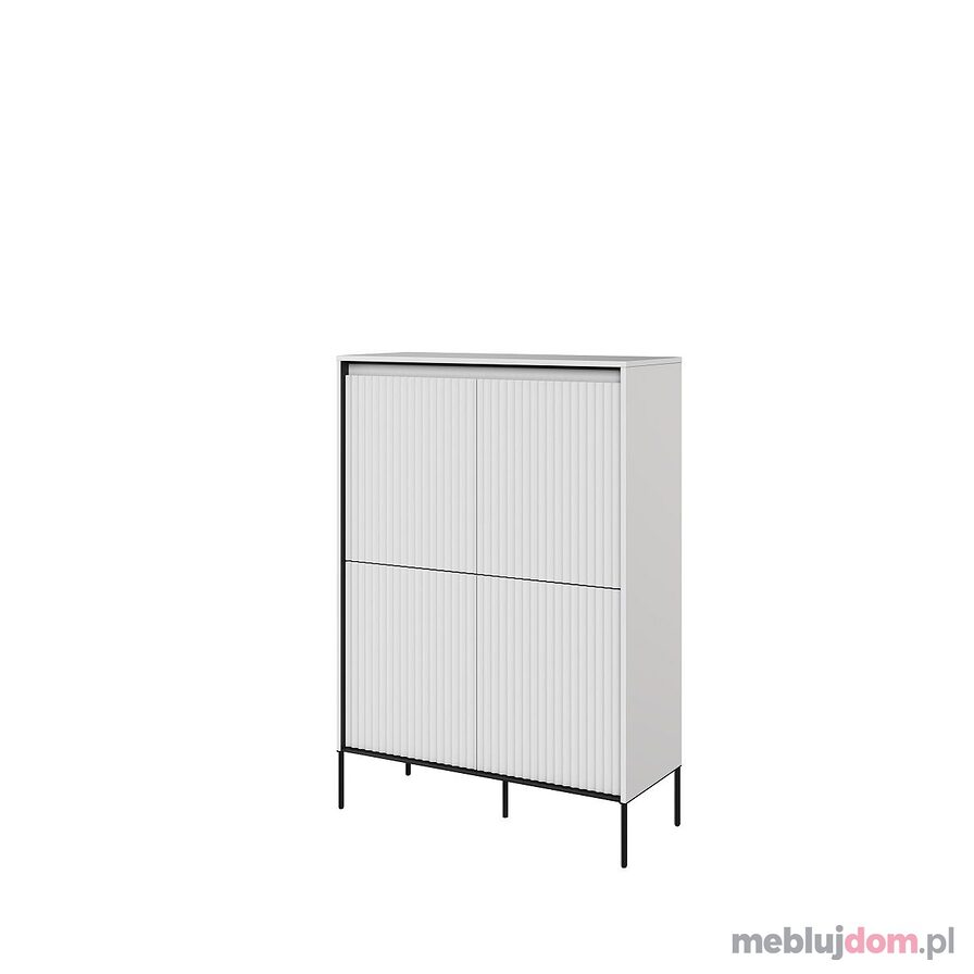 Wysoka biała komoda TREND TR-03 z frezowaniem w formie półkola