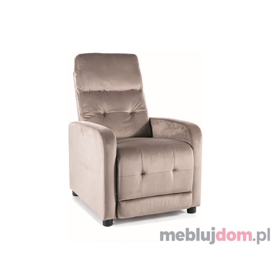 Ciemnobeżowy fotel relaksacyjny OTUS VELVET Signal