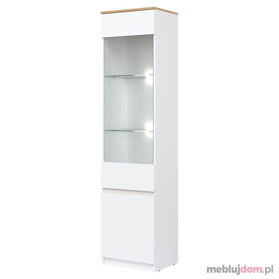 Witryna L/P REMI RM07 2D BIAŁY/DĄB EVOKE