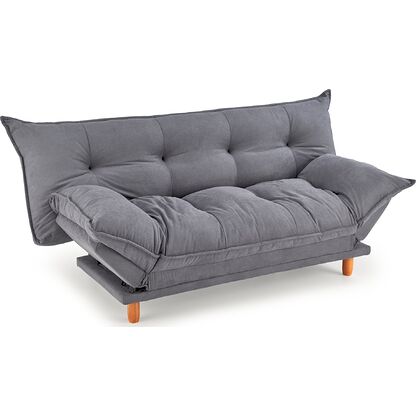 Popielata sofa rozkładana PILLOW z regulowanymi podłokietnikami
