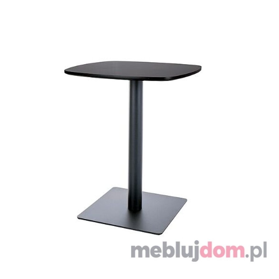 Czarny stół BT001 60x60 na metalowej czarnej podstawie