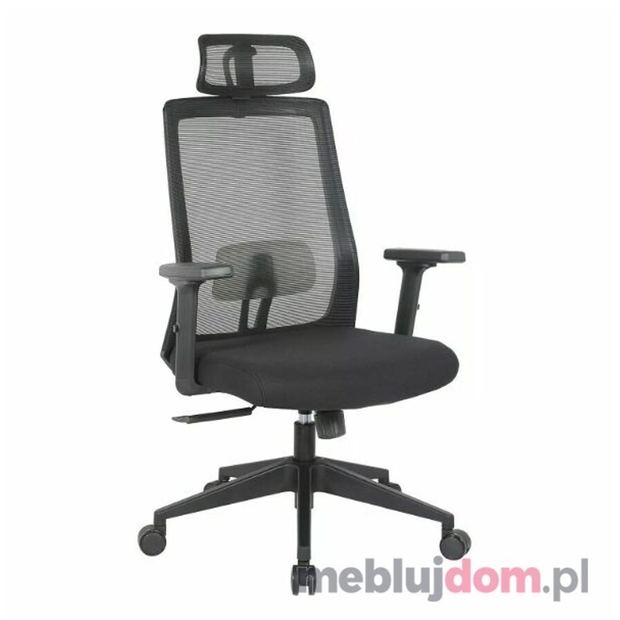 Fotel obrotowy ergonomiczny Q-058 Signal czarny z regulowanymi podłokietnikami