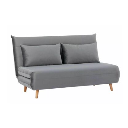 Szara sofa rozkładana SPIKE II VELVET z funkcją spania