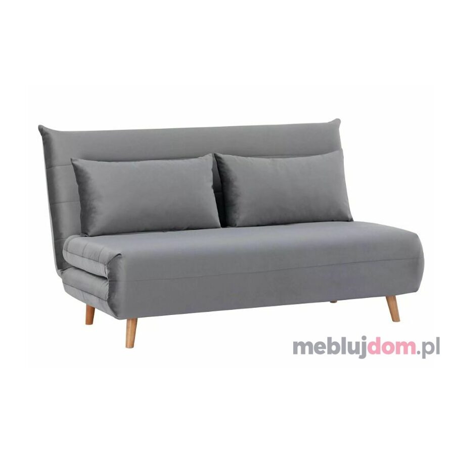 Szara sofa rozkładana SPIKE II VELVET z funkcją spania