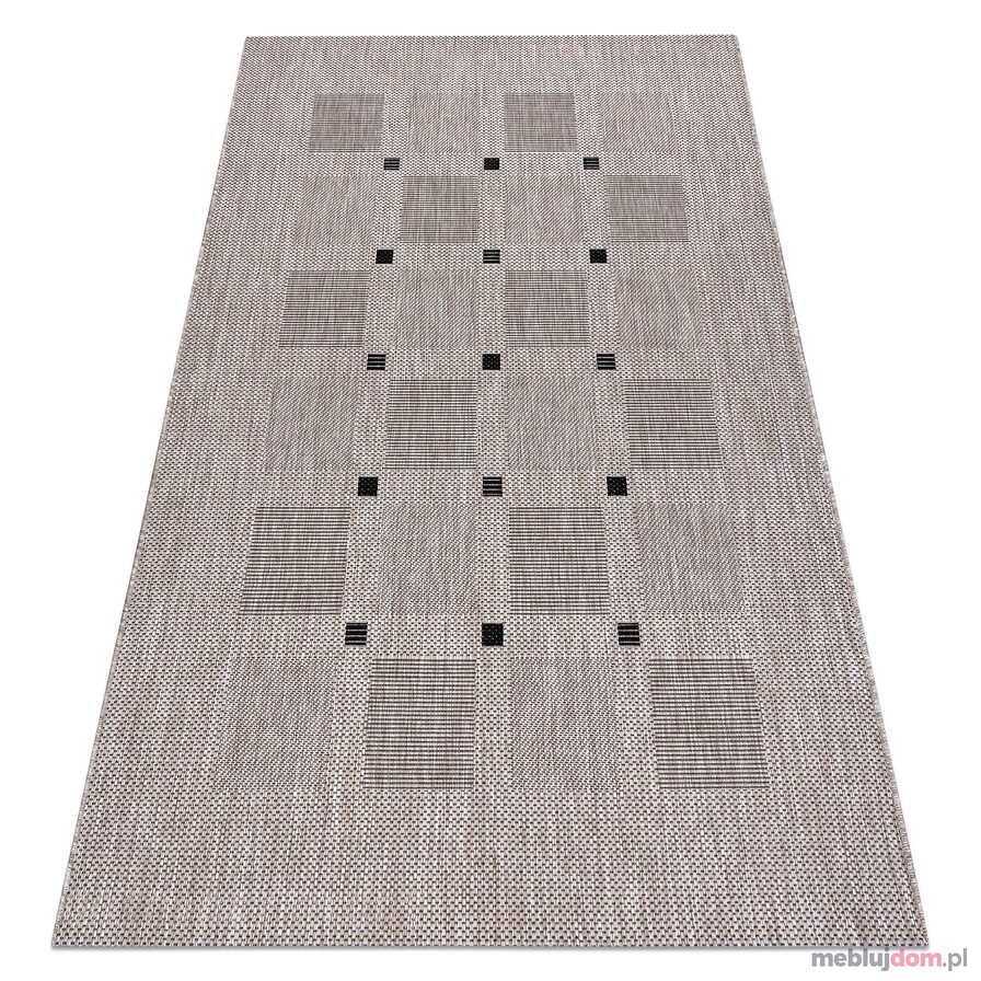 DYWAN SZNURKOWY SIZAL FLOORLUX 20079 kwadraty srebrny / czarny