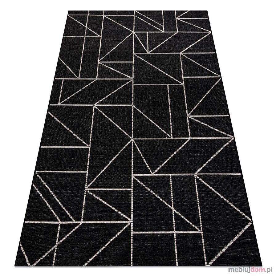 DYWAN SZNURKOWY SIZAL FLOORLUX 20605 black / silver TRÓJKĄTY, GEOMETRYCZNY