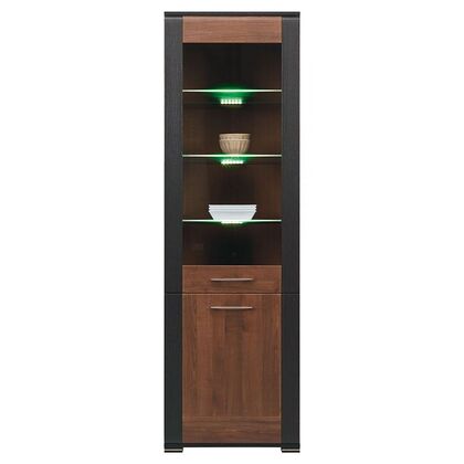 Witryna NAOMI NA-6 Z oświetleniem LED, Orzech + wenge
