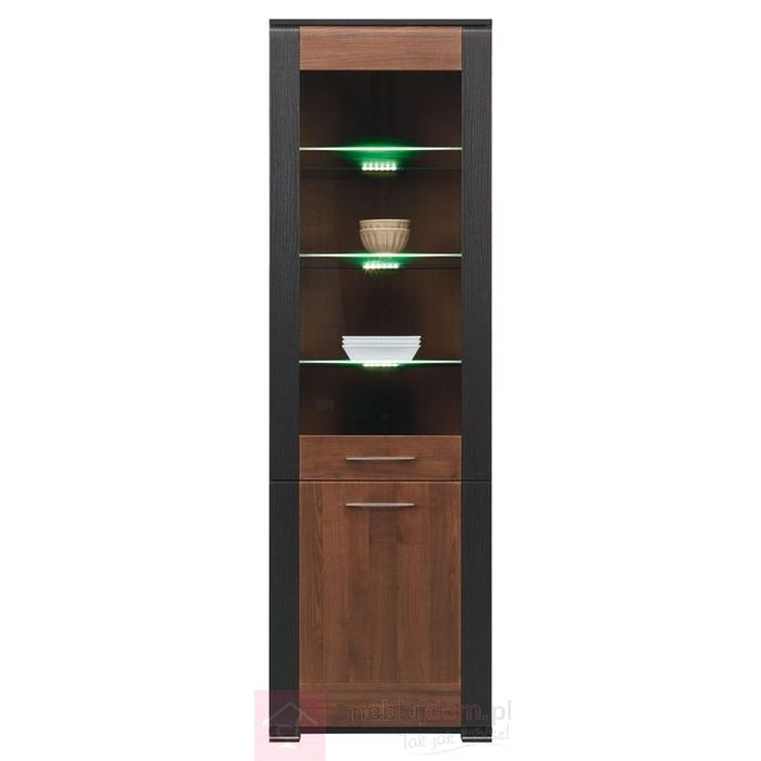 Witryna NAOMI NA-6 Z oświetleniem LED, Orzech + wenge