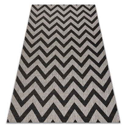 DYWAN SZNURKOWY SIZAL FLOORLUX 20340 silver / black ZYGZAK