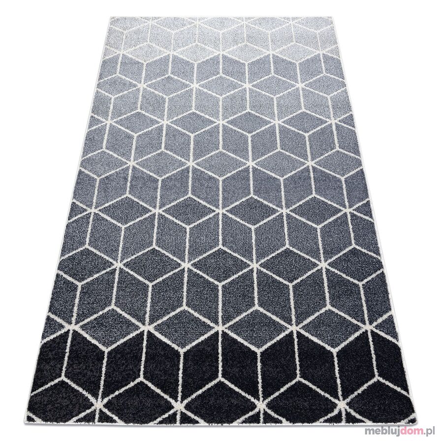 Dywan HEOS 78590 krem / srebrny / antracyt CUBE, KOSTKA