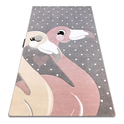 Dywan PETIT FLAMINGOS FLAMINGI SERDUSZKA szary
