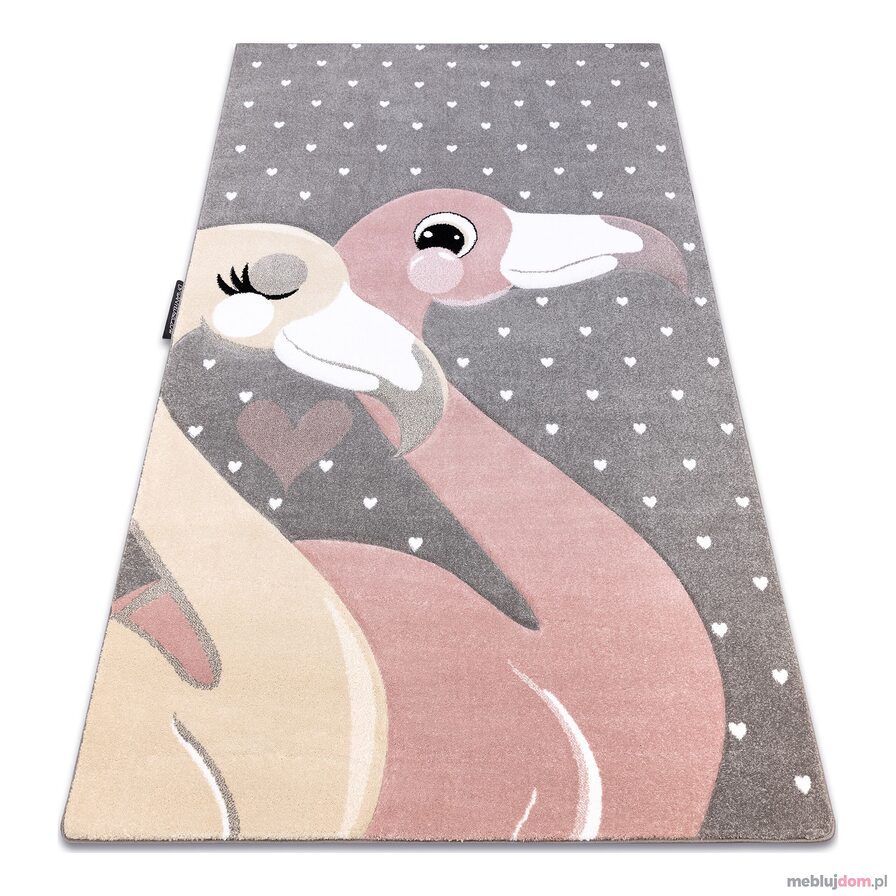 Dywan PETIT FLAMINGOS FLAMINGI SERDUSZKA szary