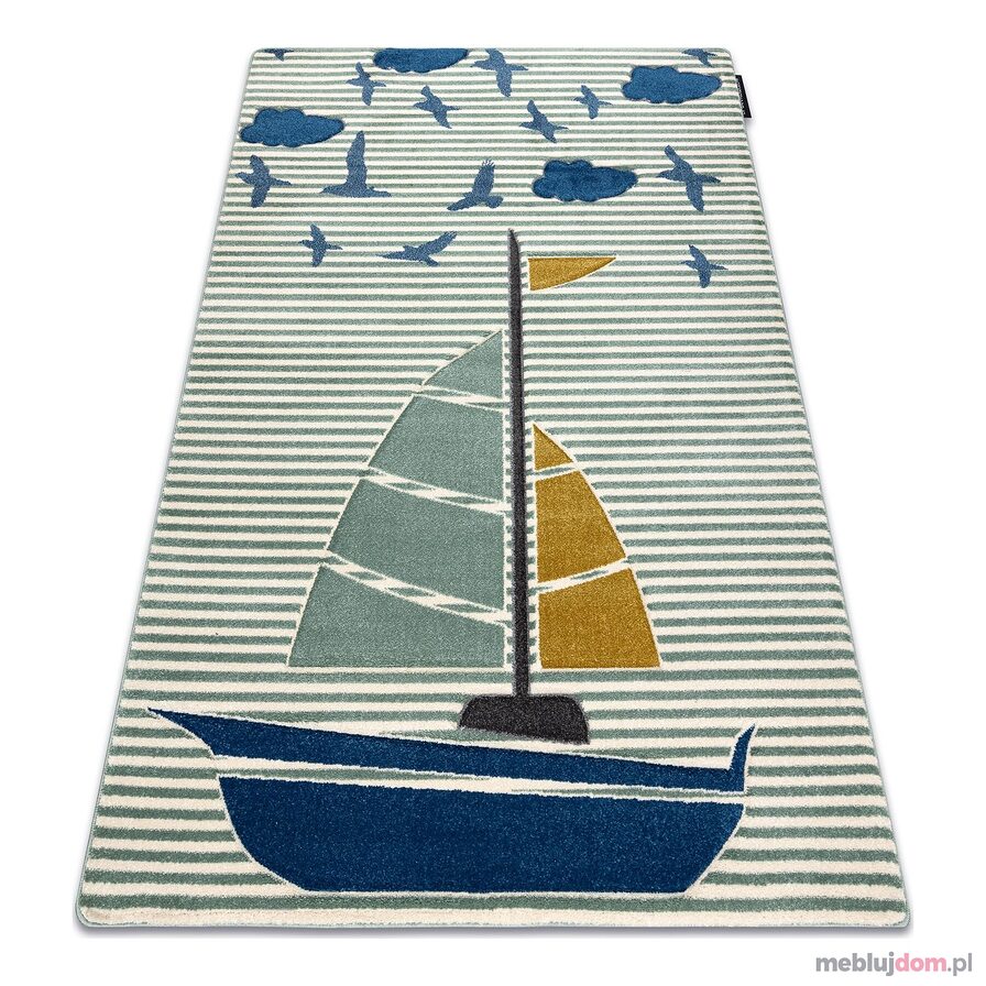 Dywan PETIT SAIL łódka, żaglówka zielony