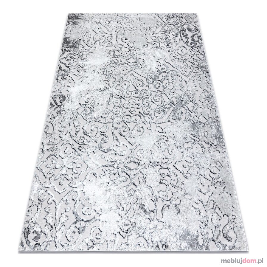 Dywan MEFE nowoczesny 8724 Ornament vintage przecierany - Strukturalny, dwa poziomy runa szary