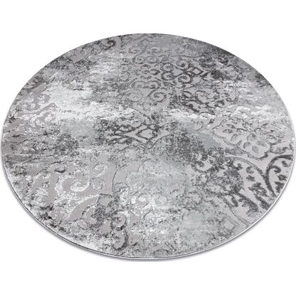 Dywan MEFE nowoczesny Koło 8724 Ornament vintage przecierany - Strukturalny, dwa poziomy runa szary