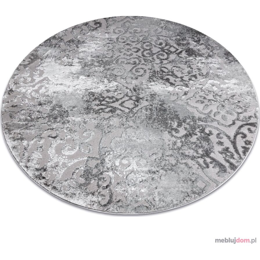 Dywan MEFE nowoczesny Koło 8724 Ornament vintage przecierany - Strukturalny, dwa poziomy runa szary