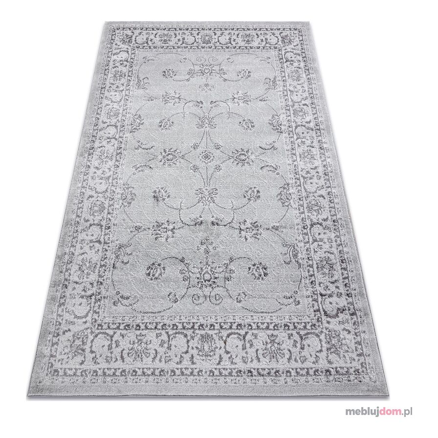 Dywan MEFE nowoczesny 2312 Ornament, ramka - Strukturalny, dwa poziomy runa szary