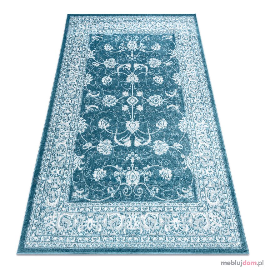 Dywan MEFE nowoczesny 2312 Ornament - Strukturalny, dwa poziomy runa krem / niebieski