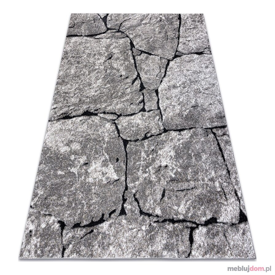 Dywan nowoczesny COZY 8985 Brick Kostka brukowa, kamień - Strukturalny, dwa poziomy runa szary