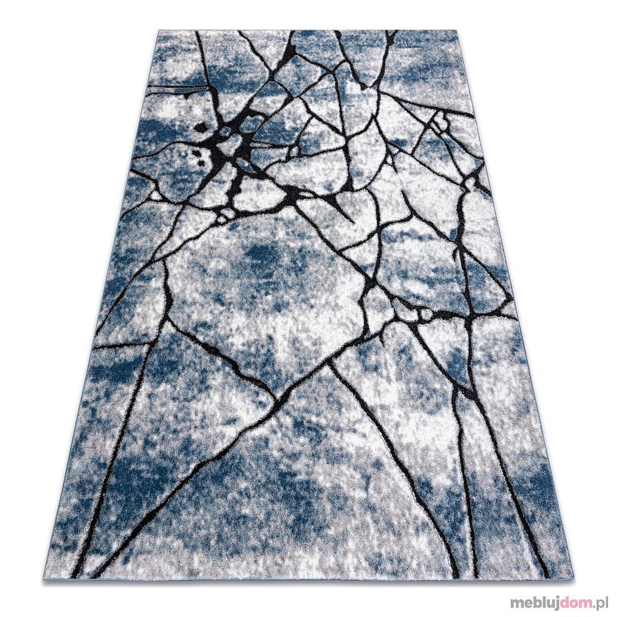 Dywan nowoczesny COZY 8873 Cracks Popękany beton - Strukturalny, dwa poziomy runa niebieski