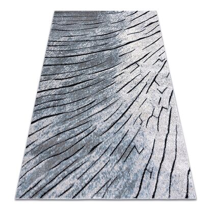 Dywan nowoczesny COZY 8874 Timber, Drzewo, drewno - Strukturalny, dwa poziomy runa szary / niebieski