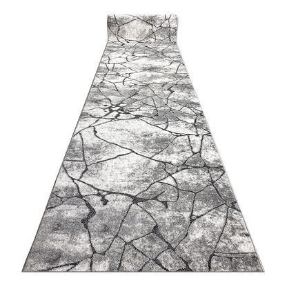 Chodnik nowoczesny COZY 8873 Cracks Popękany beton - Strukturalny, dwa poziomy runa ciemny szary