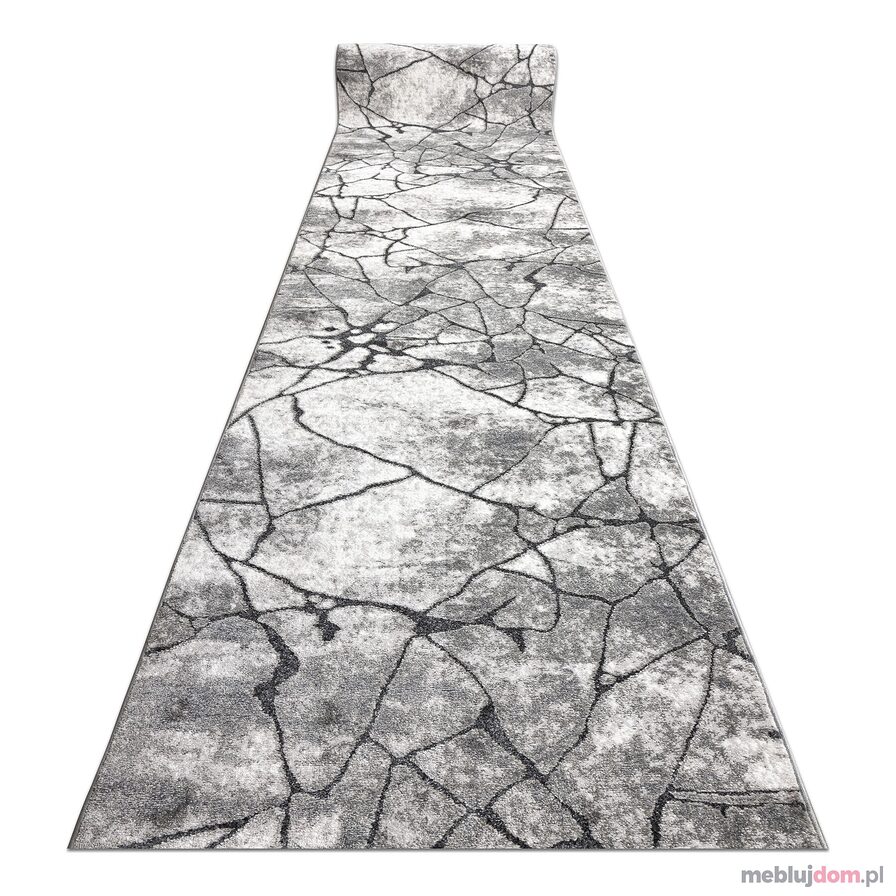 Chodnik nowoczesny COZY 8873 Cracks Popękany beton - Strukturalny, dwa poziomy runa ciemny szary