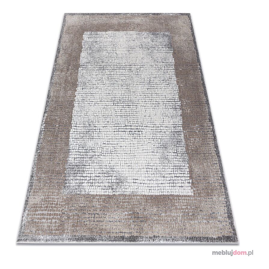 Dywan NOBLE nowoczesny 9730 67 Ramka vintage przecierany - Strukturalny, dwa poziomy runa krem / beż