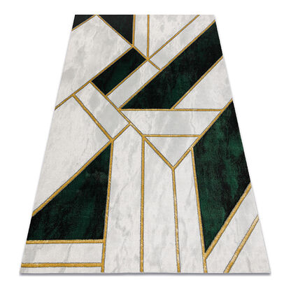 Dywan EMERALD ekskluzywny 1015 glamour, stylowy marmur, geometryczny butelkowa zieleń / złoty