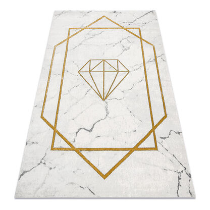 Dywan EMERALD ekskluzywny 1019 glamour, stylowy diament, marmur krem / złoty