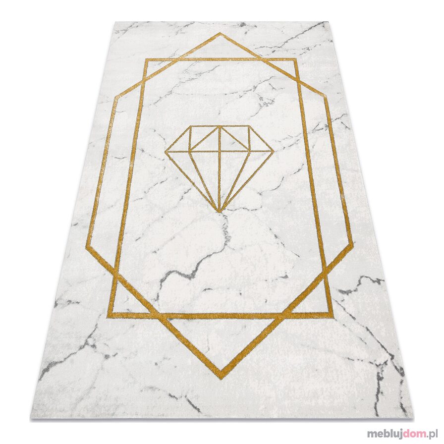 Dywan EMERALD ekskluzywny 1019 glamour, stylowy diament, marmur krem / złoty