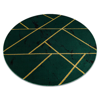 Dywan EMERALD ekskluzywny 1012 koło - glamour, stylowy marmur, geometryczny butelkowa zieleń / złoty