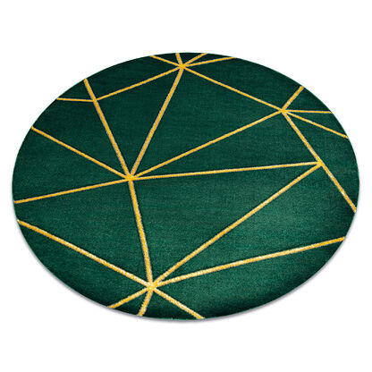 Dywan EMERALD ekskluzywny 1013 koło - glamour, stylowy geometryczny butelkowa zieleń / złoty