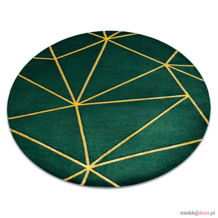 Dywan EMERALD ekskluzywny 1013 koło - glamour, stylowy geometryczny butelkowa zieleń / złoty