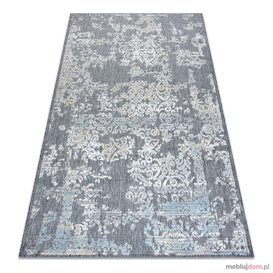 Dywan Strukturalny SOLE D3812 Ornament - płasko tkany szary / beż