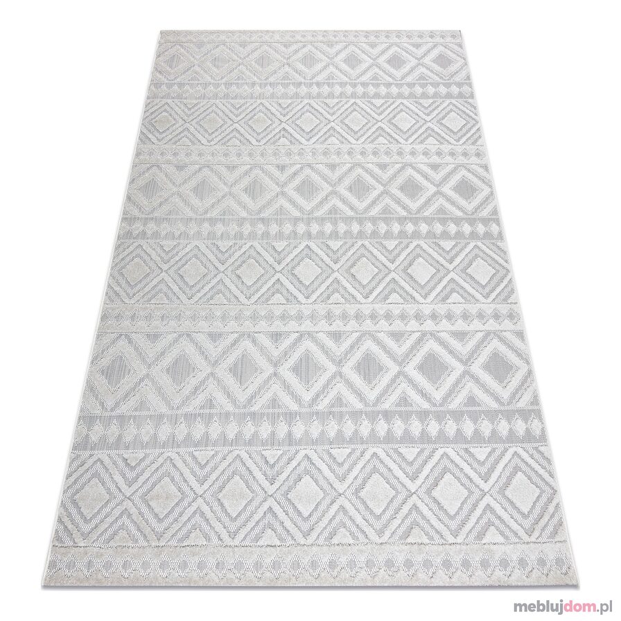 Dywan Strukturalny SOLE D3851 Boho, romby - płasko tkany beż