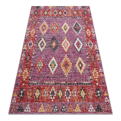 Dywan nowoczesny MUNDO D7701 romby, boho outdoor różowy / beż