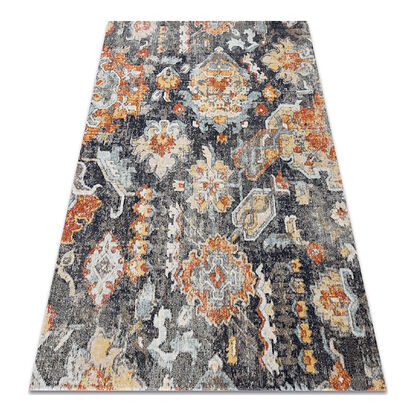 Dywan nowoczesny MUNDO E0671 orientalny vintage outdoor czarny / żółty