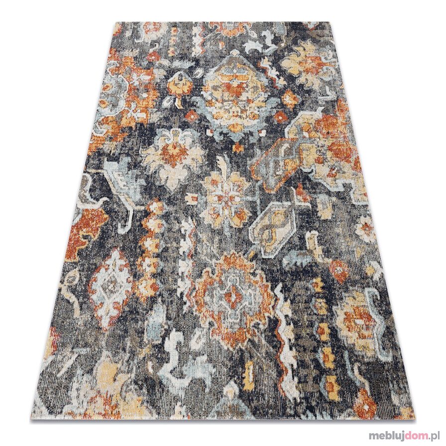 Dywan nowoczesny MUNDO E0671 orientalny vintage outdoor czarny / żółty