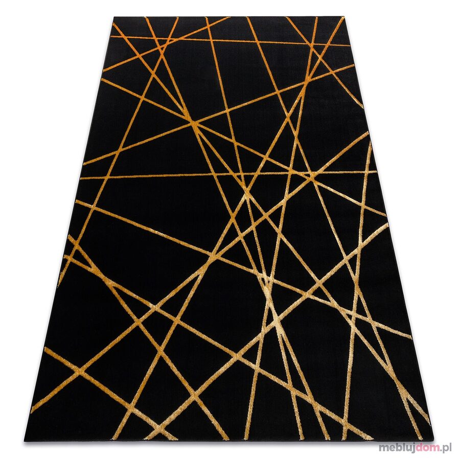 Dywan GLOSS nowoczesny 406C 86 stylowy, glamour, art deco, geometryczny czarny / złoty
