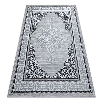 Dywan GLOSS nowoczesny 8490 52 Ornament, stylowy, ramka kość słoniowa / szary