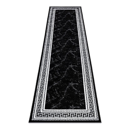 Dywan, Chodnik GLOSS nowoczesny 2813 87 stylowy, ramka, grecki czarny / szary