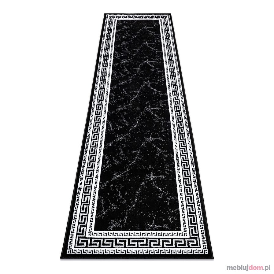 Dywan, Chodnik GLOSS nowoczesny 2813 87 stylowy, ramka, grecki czarny / szary