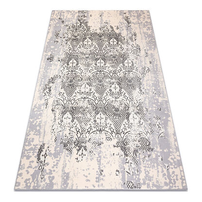 Dywan CORE W3824 Ornament Vintage - Strukturalny, dwa poziomy runa, krem / szary