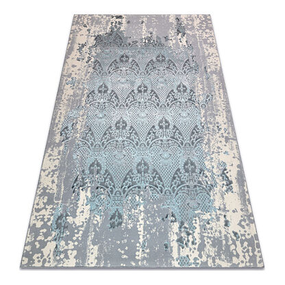 Dywan CORE W3824 Ornament Vintage - Strukturalny, dwa poziomy runa, jasnoniebieski / krem / szary