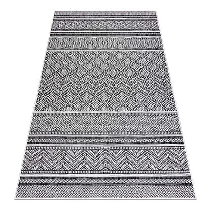 Dywan SZNURKOWY SIZAL SION Zygzag, Romby Boho 22168 płaskie tkanie czarny / ecru 