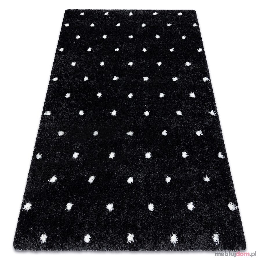Dywan FLUFFY 2370 shaggy kropki - antracyt / biały