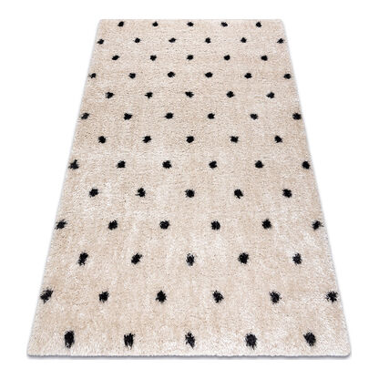 Dywan FLUFFY 2370 shaggy kropki - krem / antracyt