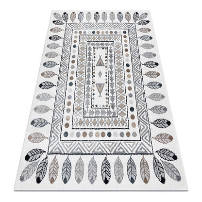 Dywan FUN Teepee dla dzieci, wzór indiański, ramka krem